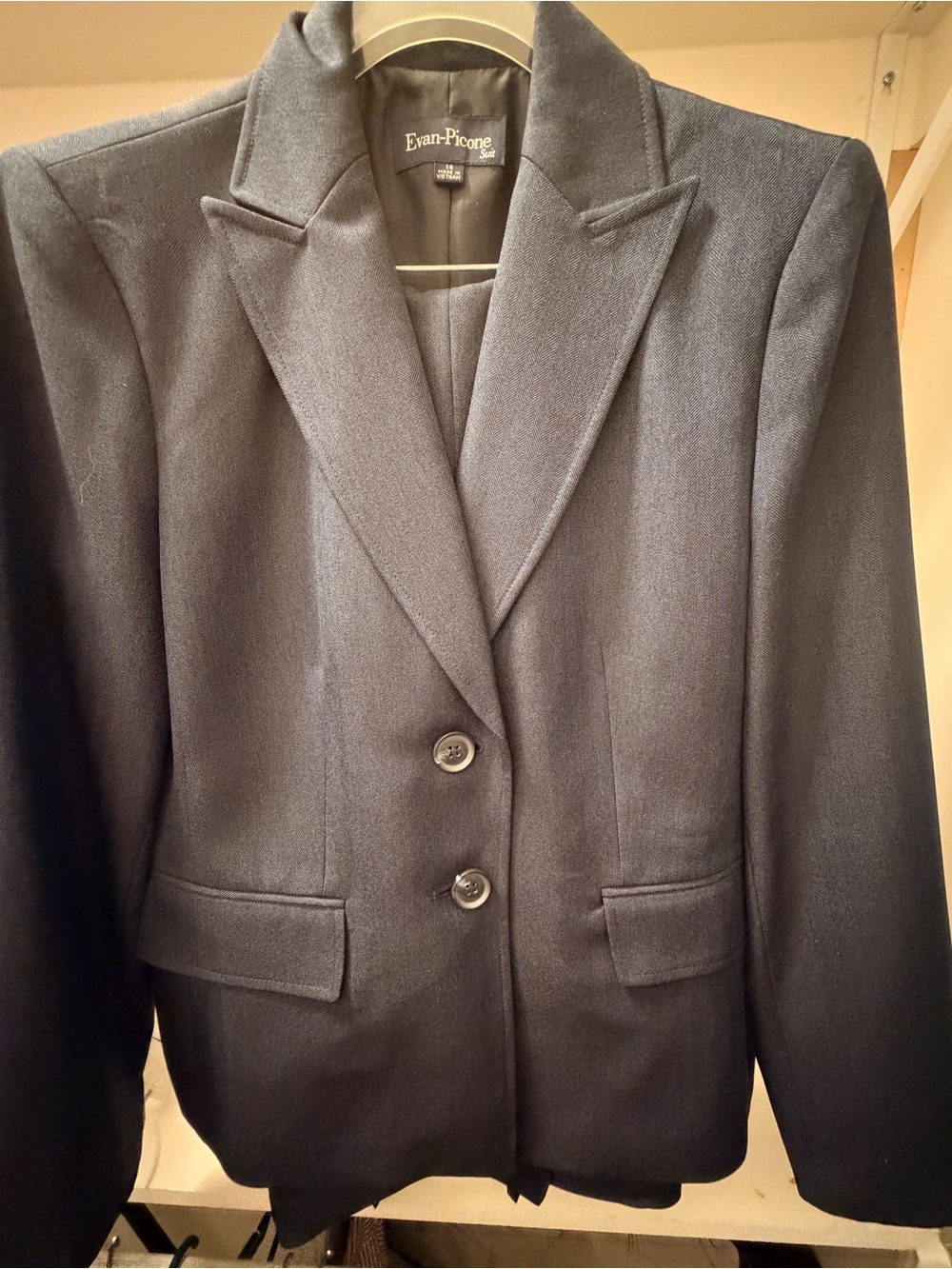 Evan-Picone Textured Pantsuit Fully Lined